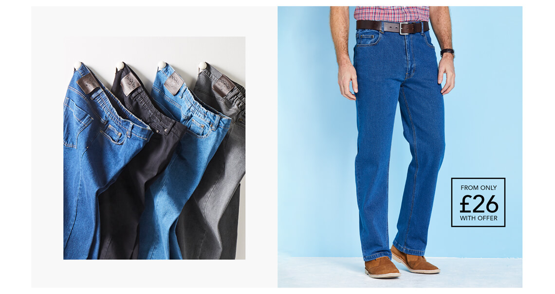 Shop Mens Stretch Waist Jeans